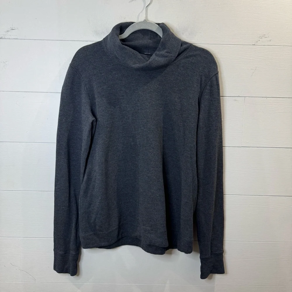 Lululemon REVERSIBLE Double Up Heather Gray Long Sleeve Turtleneck Top Size 14